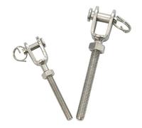 Tendeur à chape en acier inoxydable 304, lot de 2, avec filetage gauche et droite, for câbles métalliques(RH,M8)