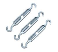 Tendeur à crochet en acier galvanisé M12 pour tension uniforme, utilisation mécanique générale, lot de 3