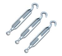 Tendeur à œillet et crochet en acier galvanisé M12 pour machines de construction générales, lot de 3