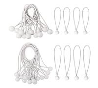 Tendeur Bâche,Tendeur Elastique 30 Pièces Tendeur Bache pour Crochets élastiques avec Boule en Plastique,Élastiques de Tente pour Les bâches,Sandow Elastique Blanc