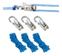 Tendeur de câble à came - Outil de serrage de corde et paracorde avec mousqueton - Ajusteur de corde rapide pour camping, randonnée, bateau et utilisation stationnaire (6 pièces)