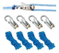 Tendeur de câble à came - Outil de serrage de corde et paracorde avec mousqueton - Ajusteur de corde rapide pour camping, randonnée, bateau et utilisation stationnaire (8 pièces)