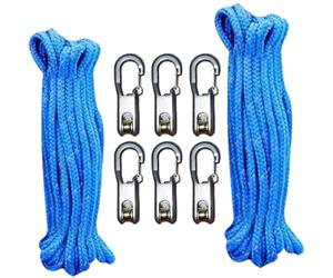 Tendeur de câble à came - Tendeur de corde avec boucle de verrouillage, ajusteur de paracorde avec mousqueton, attache rapide pour camping et bateau (B)
