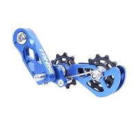 Tendeur de chaîne à vitesse unique, ajusteur de tension de chaîne de vélo en alliage d'aluminium, guide de chaîne réglable pour VTT, vélo de route, vélo - Bleu