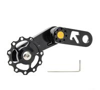 Tendeur de chaîne de vélo en alliage d'aluminium, idéal pour maintenir un bon alignement de la chaîne sur les sentiers (noir)