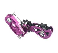 Tendeur de chaîne de vélo pour convertir des vélos de 8 vitesses à 12 vitesses en une seule vitesse avec corps en alliage d'aluminium et crochet de suspension (violet)