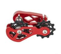 Tendeur de chaîne de vélo pour convertir des vélos de 8 vitesses à 12 vitesses en une seule vitesse avec corps en alliage d'aluminium et crochet de suspension (rouge)