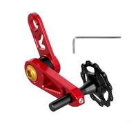 Tendeur de chaîne de vélo réglable pour vélos à vitesse unique, avec poulie flottante et mécanisme à ressort pour éviter que la chaîne ne glisse pendant les trajets (rouge)