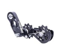 Tendeur de chaîne de vélo Single Speed - En alliage d'aluminium - Réglable - Pour vélo de route - Noir