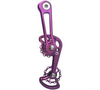 Tendeur de chaîne, guide de chaîne en alliage d'aluminium pour vélo VTT à vitesse unique avec ressort, roues 11T, violet (violet)
