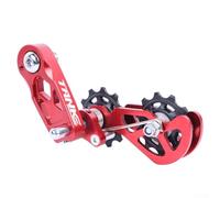 Tendeur de chaîne pour conversion de 8 à 12 vitesses en une seule vitesse, guide de chaîne en alliage d'aluminium avec poulie flottante de réglage, compatible avec HA (rouge)
