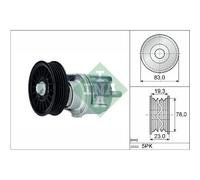 Tendeur de courroie, courroie trapézoïdale à nervures INA 534 0185 10