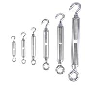 Tendeur de Fil Tendeur de fil tendeur M4 M5 M6 M8 M10 M12 304 crochet et oeil en acier inoxydable câble métallique tension matériel gréement lampe usine Hangi(M5)