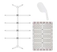 Tendeur Drap Housse, 120-250CM, Blanc, Attache Drap Housse Lit Drap Réglable, Élastiques Réglables avec Outil de Levage de Matelas pour Draps, Matelas, Planche à Repasser ou Canapé