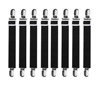 Tendeur Drap Housse Lit Réglable, 8 Pièces Drap de Lit Attaches, 30cm à 100cm Tendeurs de Maintien Sangles de Support de Drap de Lit pour Matelas, Canapé Coussin, Nappes, Planche à Repasser (Noir)