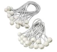 Tendeur Elastique,Sandow Elastique,30 Pièces Tendeur Bache pour Bannière, Bâche, Pavillon,Tente,Rideaux Harnais D’Extension,Support de Bâche (Blanc-150mm and 200mm)