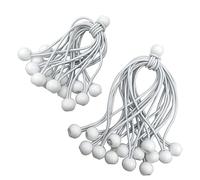 Tendeur Elastique,Sandow Elastique,30 Pièces Tendeur Bache pour Crochets élastiques avec Boule en Plastique, élastiques de Tente pour Les bâches,Blanc 150mm and 200mm