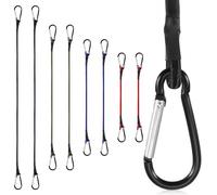 Tendeur en caoutchouc avec crochet - 8 x 120 cm/80 cm/60 cm/40 cm - Avec mousqueton - Extra solide - Pour bâches, vélos, motos, voitures, chargement, etc