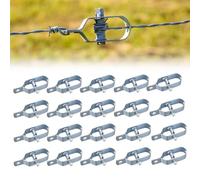Tendeur Grillage,20 Pièces Tendeur de Clôture,Tendeurs à Fil Barbelé,Tendeur Grillage Acier Galvanisé,Tendeur Cloture,Tendeur de Cloture 90mm,Kit de Connecteurs Tendeur de Corde pour Fil de Tension