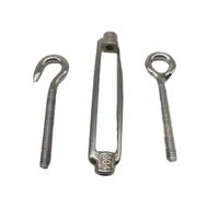 Tendeur ouvert à crochet et oeil, 6 pièces, en acier inoxydable 304, avec aimant fonctionnel pour Corde Cable Fil à Linge(M8)