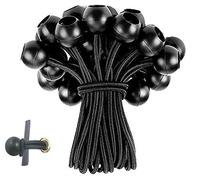 Tendeurs à boules solides - 15,2 cm - Noirs - 10 pièces - Petits tendeurs avec boules - Attaches pour manche à air - Kit de suspension pour mâts télescopiques de drapeau, auvent, tente, bâche, bateau