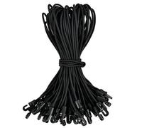 Tendeurs Elastique avec Crochets,25cm x 50 Pcs Élastique Tendeurs de Bâche Noir,Crochet Elastiques Courtes,Tendeur Bache Portable Durable pour des Camping, des Hangars, des Tentes.