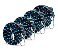 Tendeurs Elastique avec Crochets 4 Pièces Corde à Bagages à Sangles Élastiques Sandow Reglable Elastique avec Crochet Métal