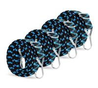 Tendeurs Elastique avec Crochets,4 Réglable Sandow Elastique Plat 2M Bleu | Résistant Aux Intempéries, Design Large et Plat, Grande Elasticité,Sangle pour Vélo Moto Bache Piscine Tente