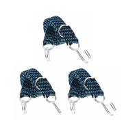 Tendeurs Elastique avec Crochets, Pack de 3 Robuste Tendeur Elastique, Corde Elastique, Sangle Elastique, Bungee Cords, Elastique 1M Tendeur Plat pour Tente, l'Emballage, Le Camping (Bleu)
