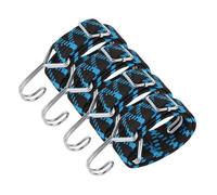 Tendeurs Elastique avec Crochets,Pack de 4 Tendeur Elastique Réglables Sandow Elastique Tendeur Plate pour Vélo Bache Piscine Tente Camping Bleu. (50cm)