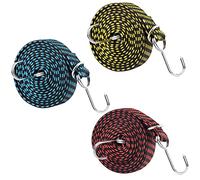 Tendeurs Elastique Plat avec Crochets 2M, 3 Pièces Sangles Elastique Sandow Elastique avec Crochet Métal, Corde Élastique pour Bagages, Tendeur Bagages Elastique Corde pour Velo, Voiture, Moto, Bache