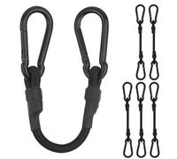 Tendeurs Elastique,Sandow Elastique 30CM Pack de 6 Tendeurs Robustes de 8 mm de Diamètre avec Mousqueton,Tendeur Crochet Noir.