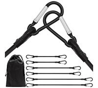 Tendeurs élastiques avec Mousqueton, Tendeurs Elastique avec Crochets 60 Cm 100 Cm 150 Cm, Long élastiques Sandows avec Mousqueton pour Camping, Bâches, Porte-vélos, Tente, Voiture