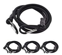 Tendeurs,Sandow Elastique,Tendeurs Elastique avec Crochets,4 Pièces Tendeur Elastique Noir,Sandow avec Crochet pour Tendeurs Porte Bagage