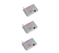TENDYCOCO 3 Pièces Bourse holographique holographique Portefeuilles Femme Pochette zippée Card Holder Couture Portefeuille Porte-Cartes à Main Brillant Porte-Monnaie Violet,Mauve