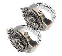 TENDYCOCO 4 Pièces Montre Bague en Diamant Ice Watch Retro Montres tête de Mort pour Hommes Bague rétro Doigt Punk Punk décontractée Anneau au Doigt