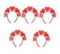 TENDYCOCO 5 Pièces bandeau d'amour accessoires pour cheveux de la Saint-Valentin cerceaux délicats de cheveux de coeur hair charms hair toppers bandeaux décoratifs de coeur de fête Plastique