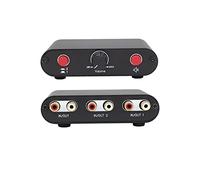 TENEALAY Commutateur audio stéréo RCA à 2 voies - Commutateur de source de signal - Boîte de distribution (2 en 1 sortie/1 entrée 2 sorties) -RC21
