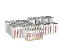 Tenergy Lot de 120 Piles alcalines, 48 Piles AA, 48 Piles AAA, 8 Piles de Taille C, 8 Piles de Taille D et 8 Piles de 9 V pour appareils électroniques ménagers