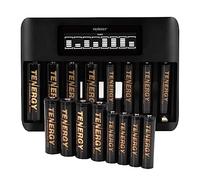Tenergy TN480U Chargeur Rapide avec écran LCD 8 Baies et 8 Piles AAA Premium Pro Rechargeables