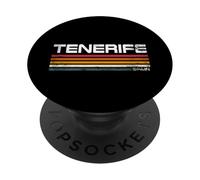 Tenerife Espagne Retro Palm Sunset Tropical Beach PopSockets PopGrip Adhésif