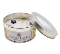 TENET - Bougie parfumée artisanale avec pierres dures, 70 g, mèche en coton, durée 10 à 12 heures, fabriquée en Inde (eau de floraison - LAPISLAZZULI - BIEN-ÊTRE SPIRITUEL)