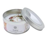 TENET - Bougie parfumée artisanale avec pierres dures, 70 g, mèche en coton, durée 10 à 12 heures, fabriquée en Inde (rose - quartz-rose - amour)