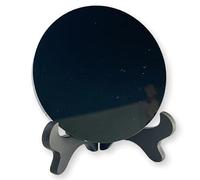 TENET Miroir divinatoire en obsidienne noire avec support, pour méditation et tarot (8 cm)
