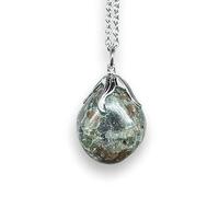 TENET - Pendentif en pierre dure véritable minérale et chaîne en acier insoxydable, unisex, Acier inoxydable, Améthyste