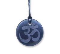 TENET - PIERRE DE SHUNGITE NATUREL 100% Russie (PENDENTIF OM 30MM)