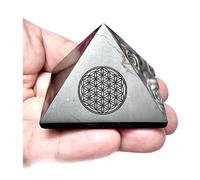 TENET - Pierre de shungite naturelle 100 % Russie (pyramide 5 x 5 cm, fleur de vie)