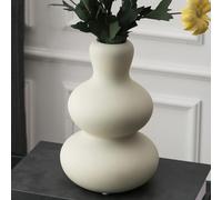 Tenforie Vase à Fleurs en céramique pour décoration, décoration d'intérieur, Salon, Maison, Bureau, Centre de Table, Table et Mariage (Gris Clair)