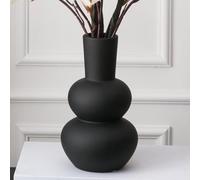 Tenforie Vase à Fleurs en céramique pour décoration, Vase à Fleurs pour décoration d'intérieur, Salon, Maison, Bureau, Centre de Table, Table et Mariage - Noir