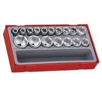 Teng Douille Métrique Set 17 Pièce 6Pt 1.3cm Drive Chrome 6Pt Plateau Rangement